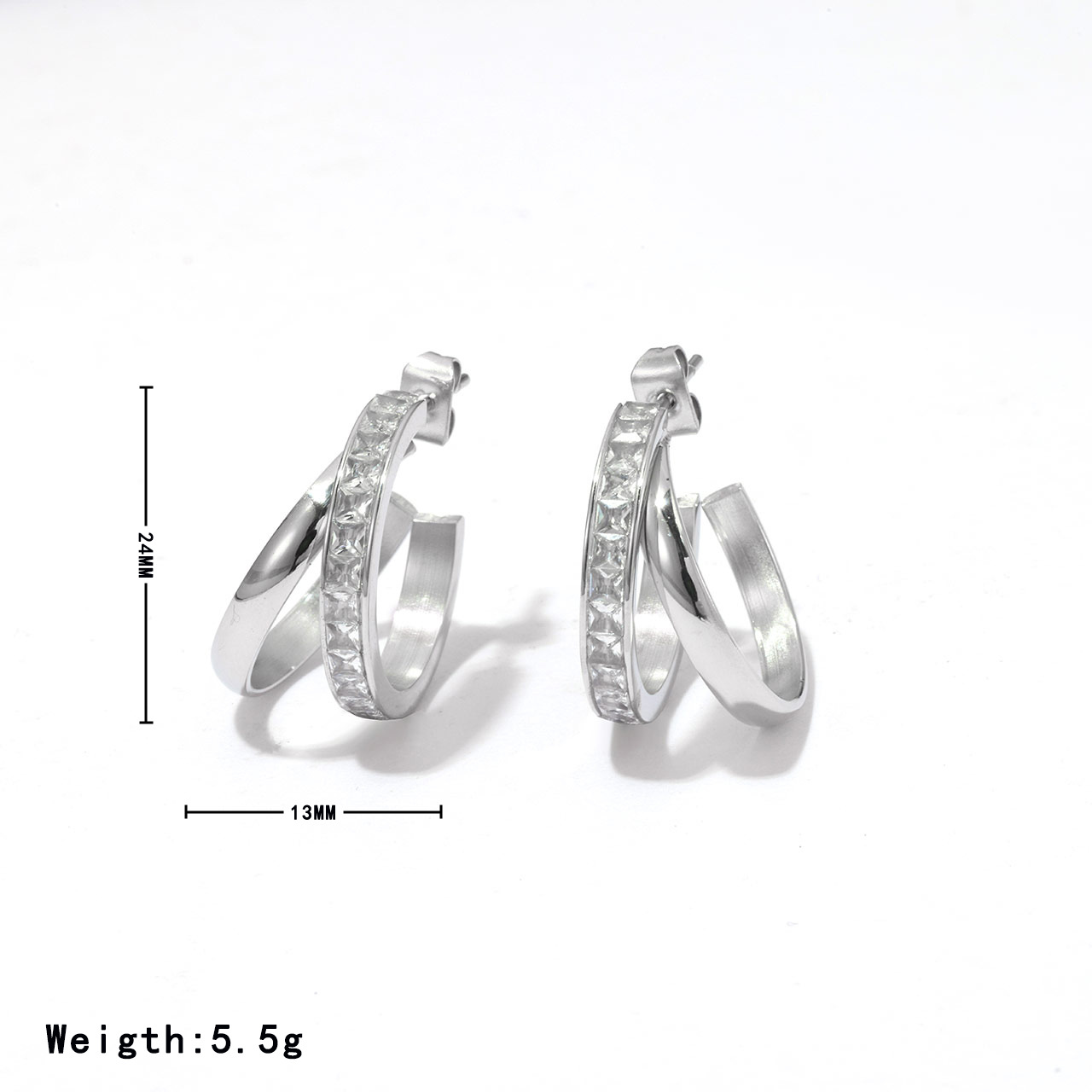 European And American-style Vintage Chic Earrings With Zircon Inlays photo 7