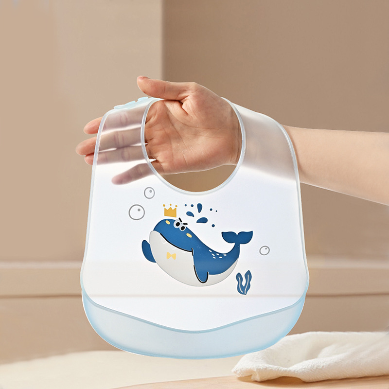 Waterproof Silicone Baby Feeding Bib Soft Infant Solid Food Bib photo 1