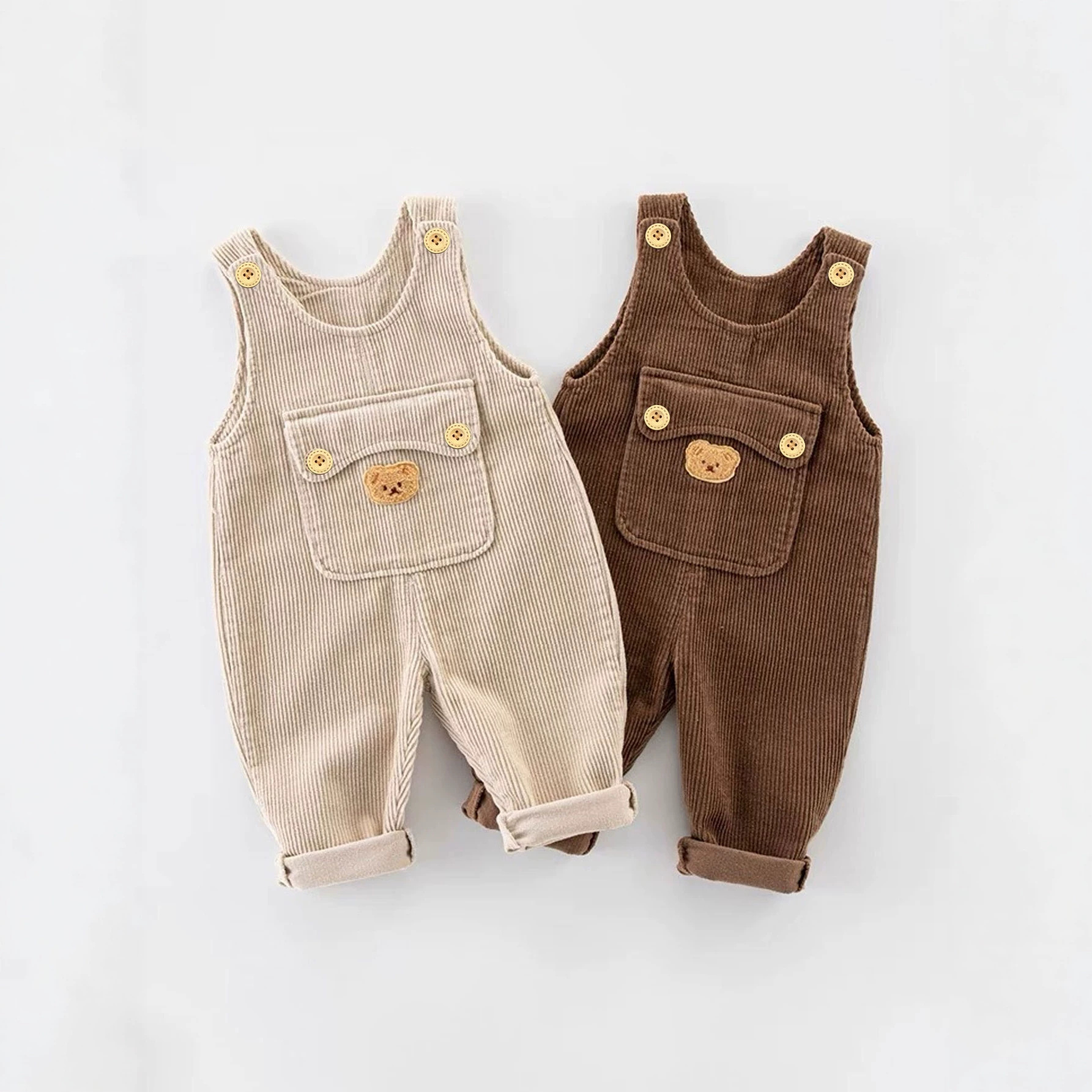 Fashionable Ultra-soft Corduroy Baby Romper photo 3