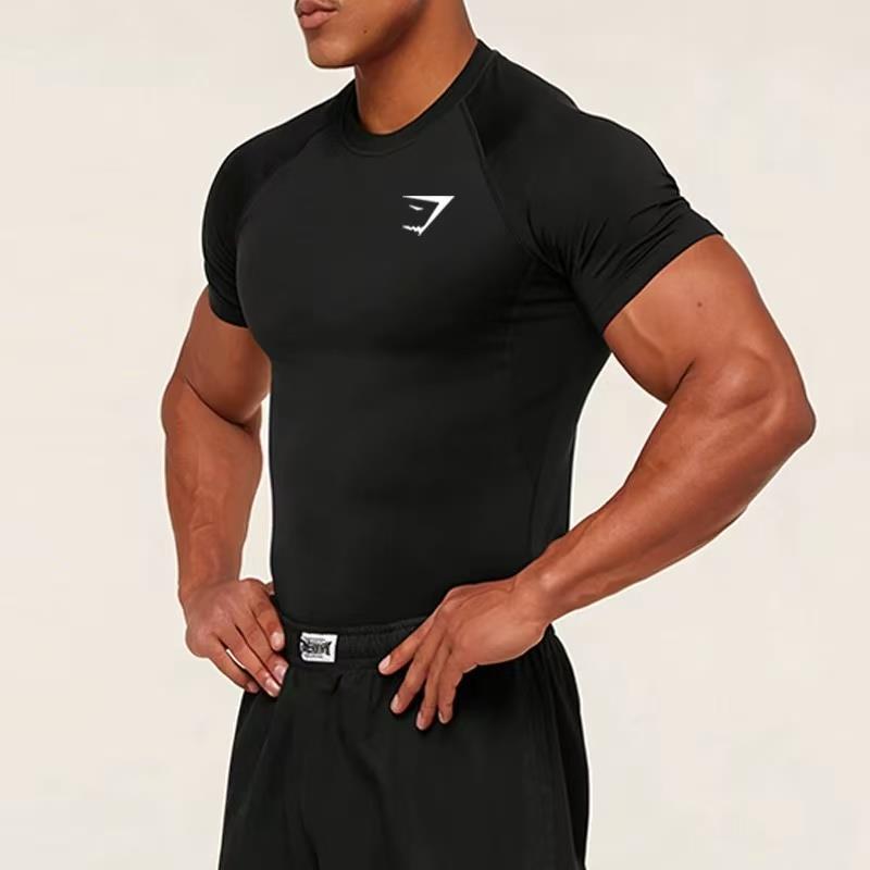 Men's Short-sleeve Quick-drying Breathable Fitness Compression Shirt photo 5