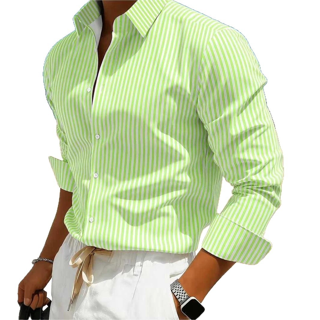 Men's Striped Long-sleeve Shirt For Summer photo 2