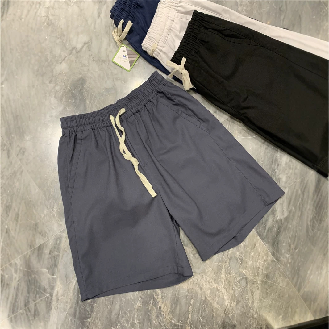 Breathable Solid-Color Casual Men's Drawstring Shorts photo 7