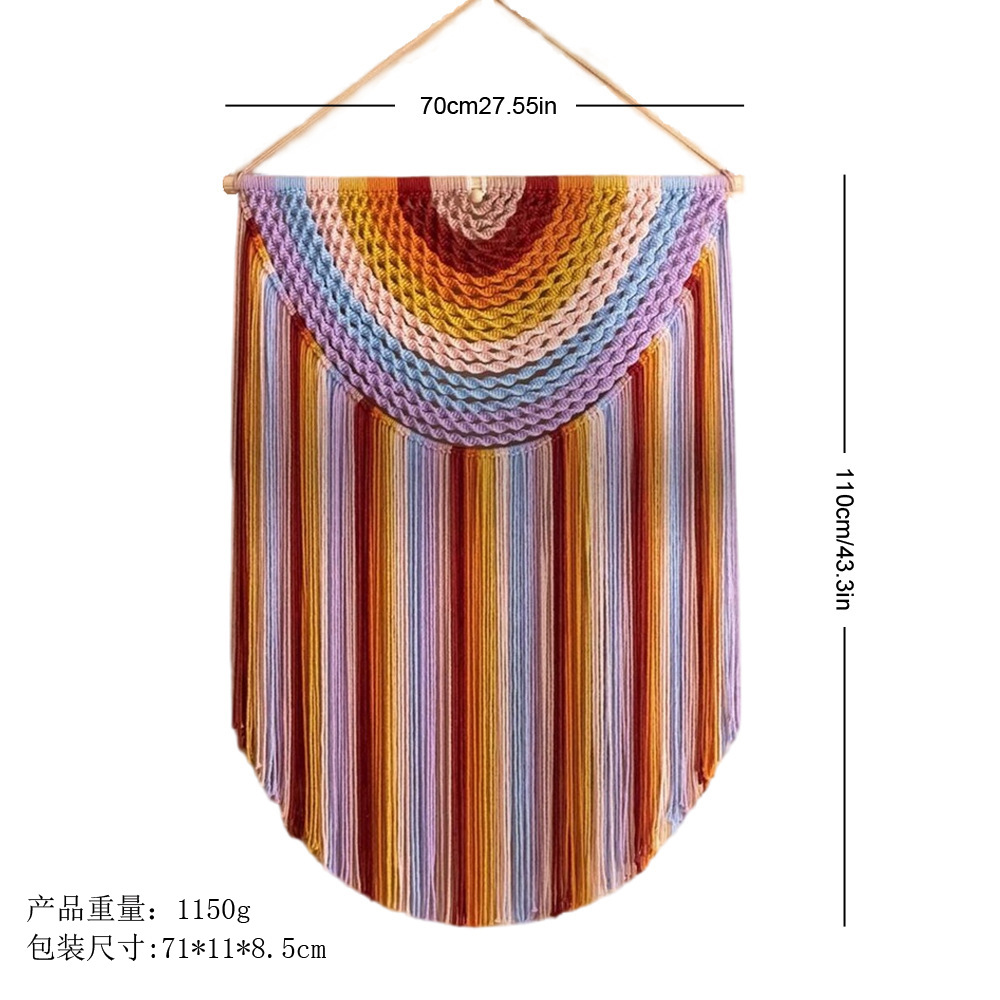 Large Colorful Fringed Tapestry Wall Hanging photo 5