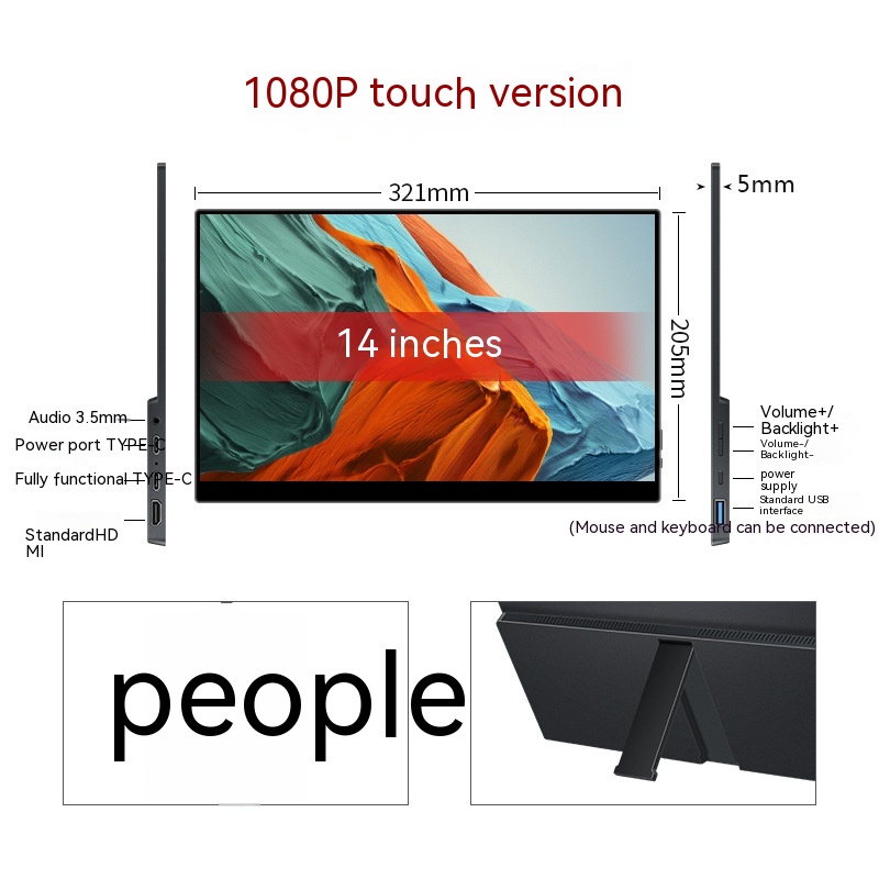 Touch Portable Monitor Mobile Phone Computer Game External Expansion Screen photo 2