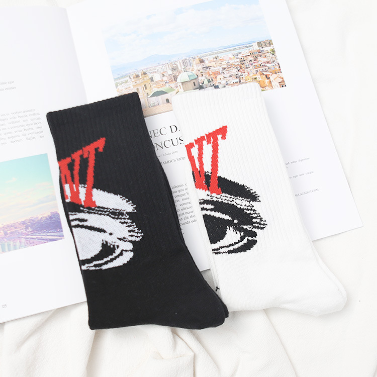 Graffiti Letter Mid-Calf Cotton Sports Socks photo 2