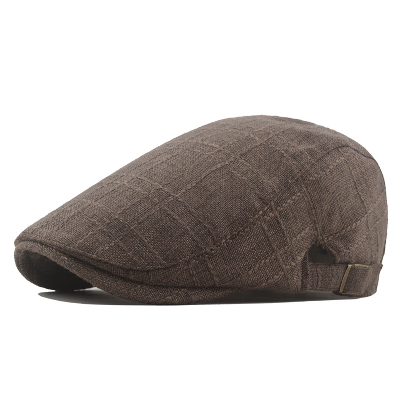 Mens Cotton Linen Vintage Peaked Cap photo 5