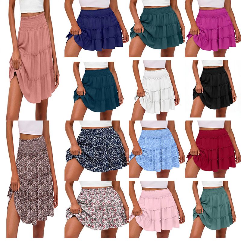 Women's Casual High-waisted Ruffled Multi-layer Mini Skirt photo 1