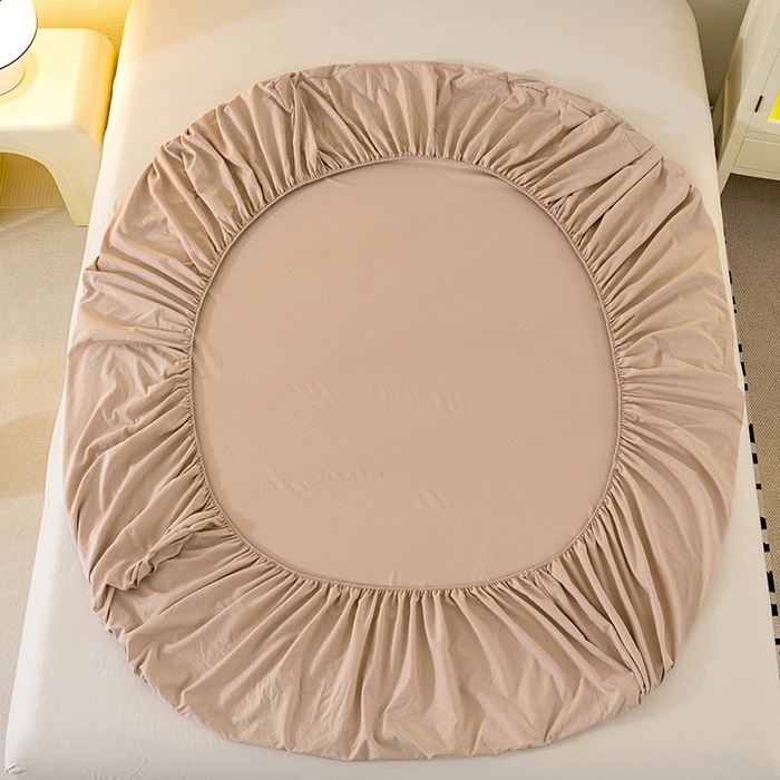 New Washable Crinkled Cloud-cotton Solid-color Fitted Sheet photo 8