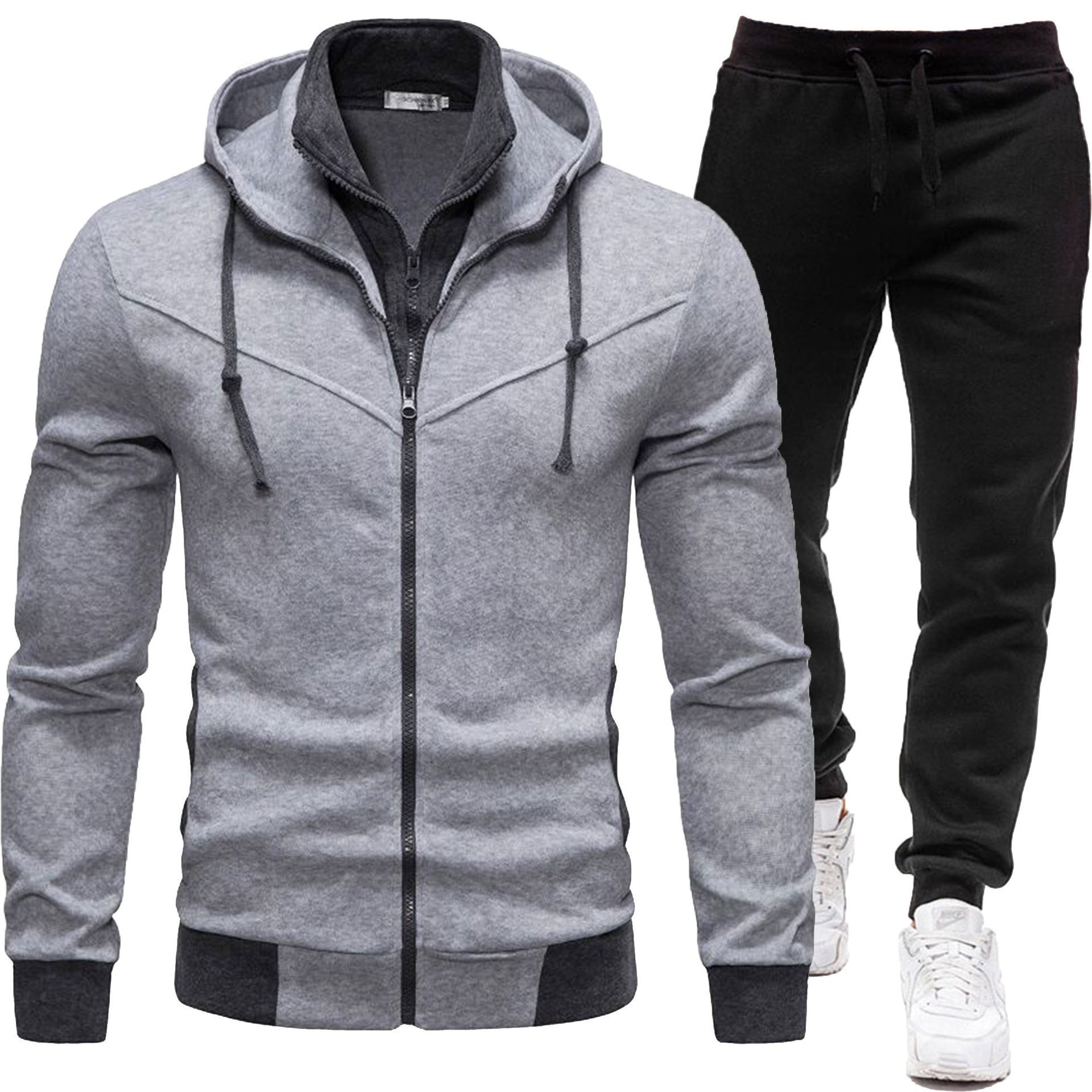 Sport-Style Patchwork Jacket And Casual Long-Sleeve Pants photo 2