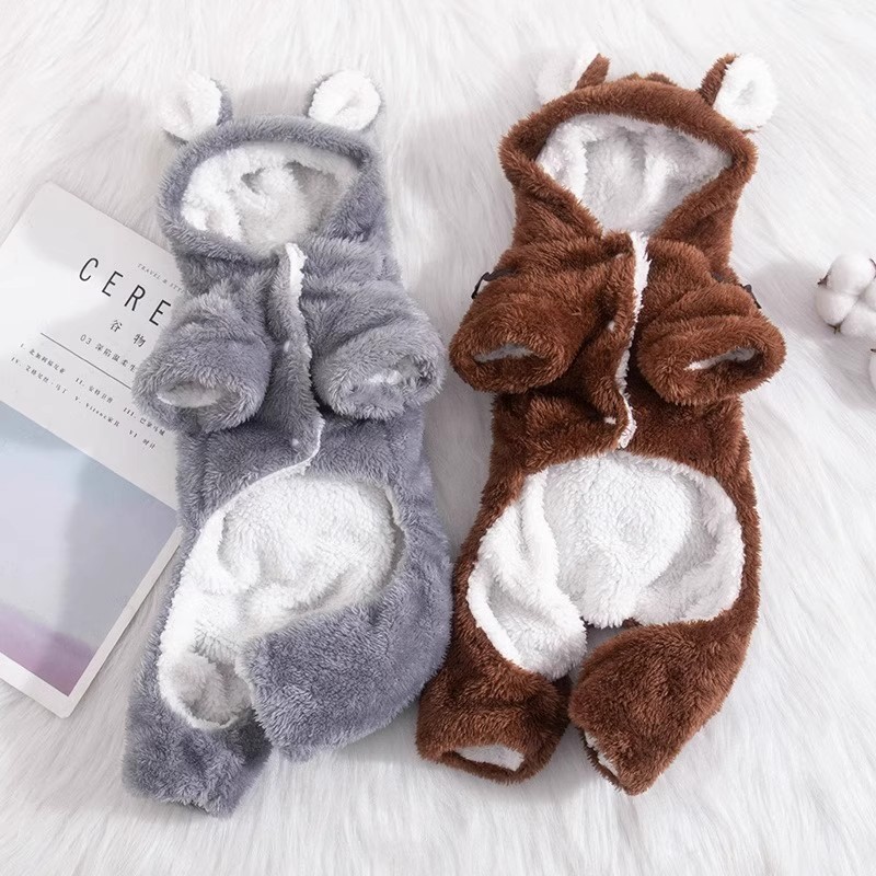 Winter Pet Clothing Teddy Bear-style Four-legged Outfit Fleece-lined And Extra-thick photo 5