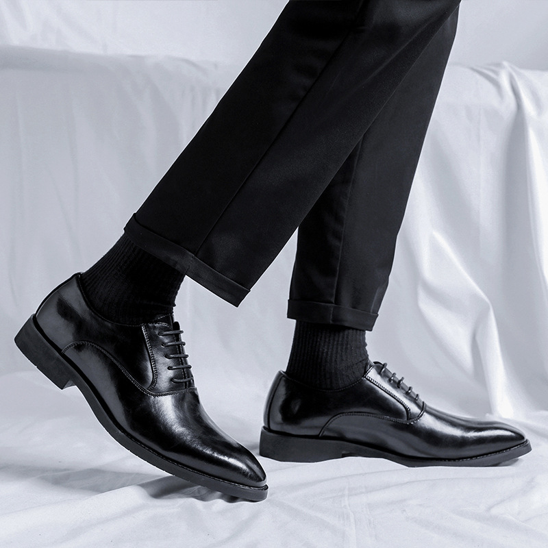 New Mens Pointed-toe, British-style, Minimalist Business Dress Shoes photo 5