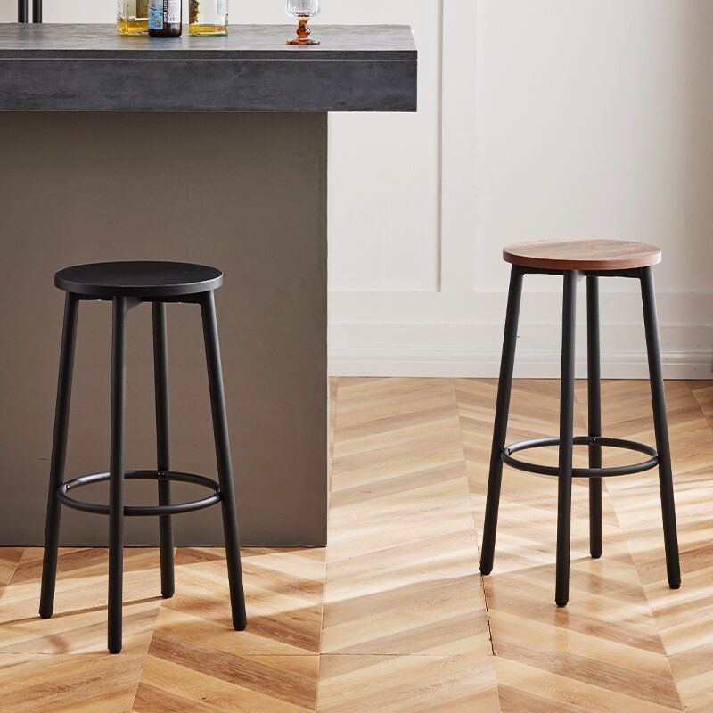 Household High-legged Wrought-iron Round Stool photo 7