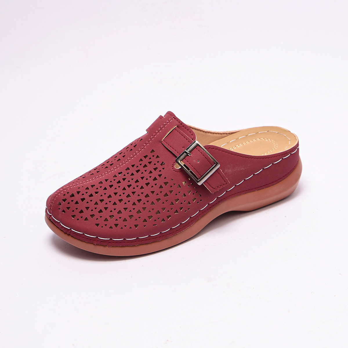 Ultra-light, Hollowed-out Closed-toe Elastic Slippers For Women photo 3