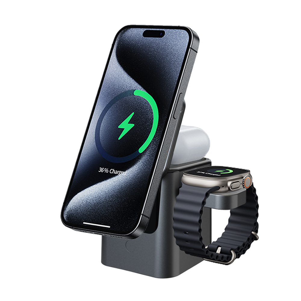 Electric Rotating Folding Multi-Function Magnetic Wireless Charging Stand photo 7