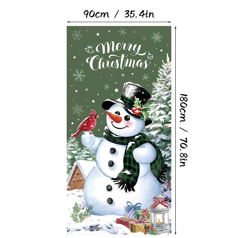 Christmas-themed Scene Decoration Backdrop Door Curtain photo 8