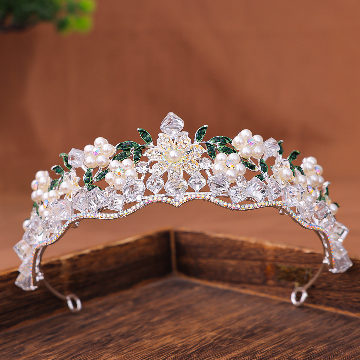 Women's Retro Purple Crystal Princess Crown Headdress photo 3