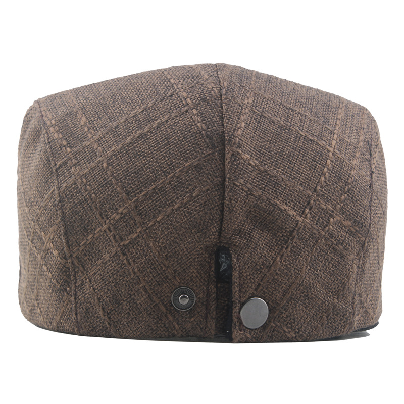 Mens Cotton Linen Vintage Peaked Cap photo 6