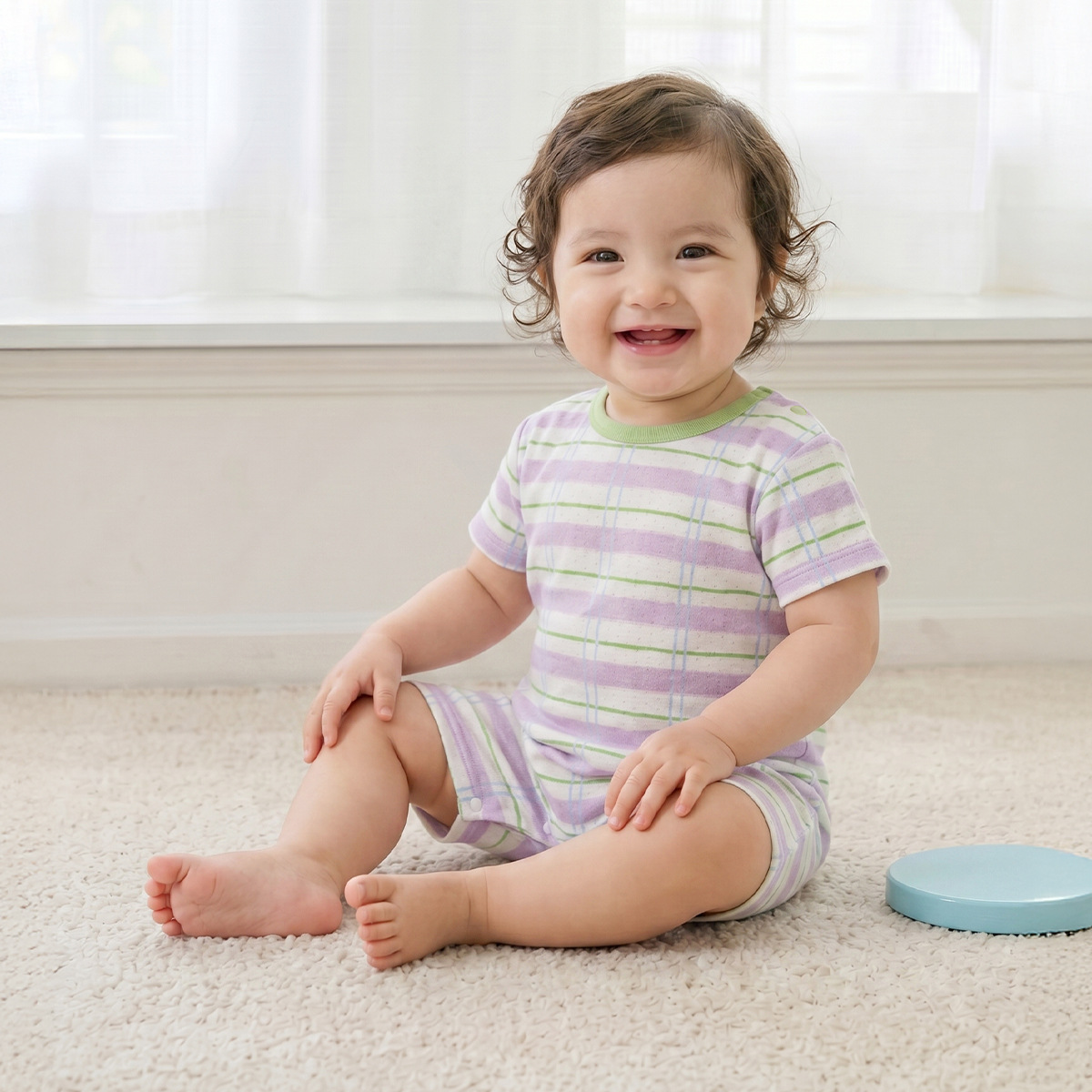 Baby Mesh Breathable Thin Short-sleeve Onesie photo 2