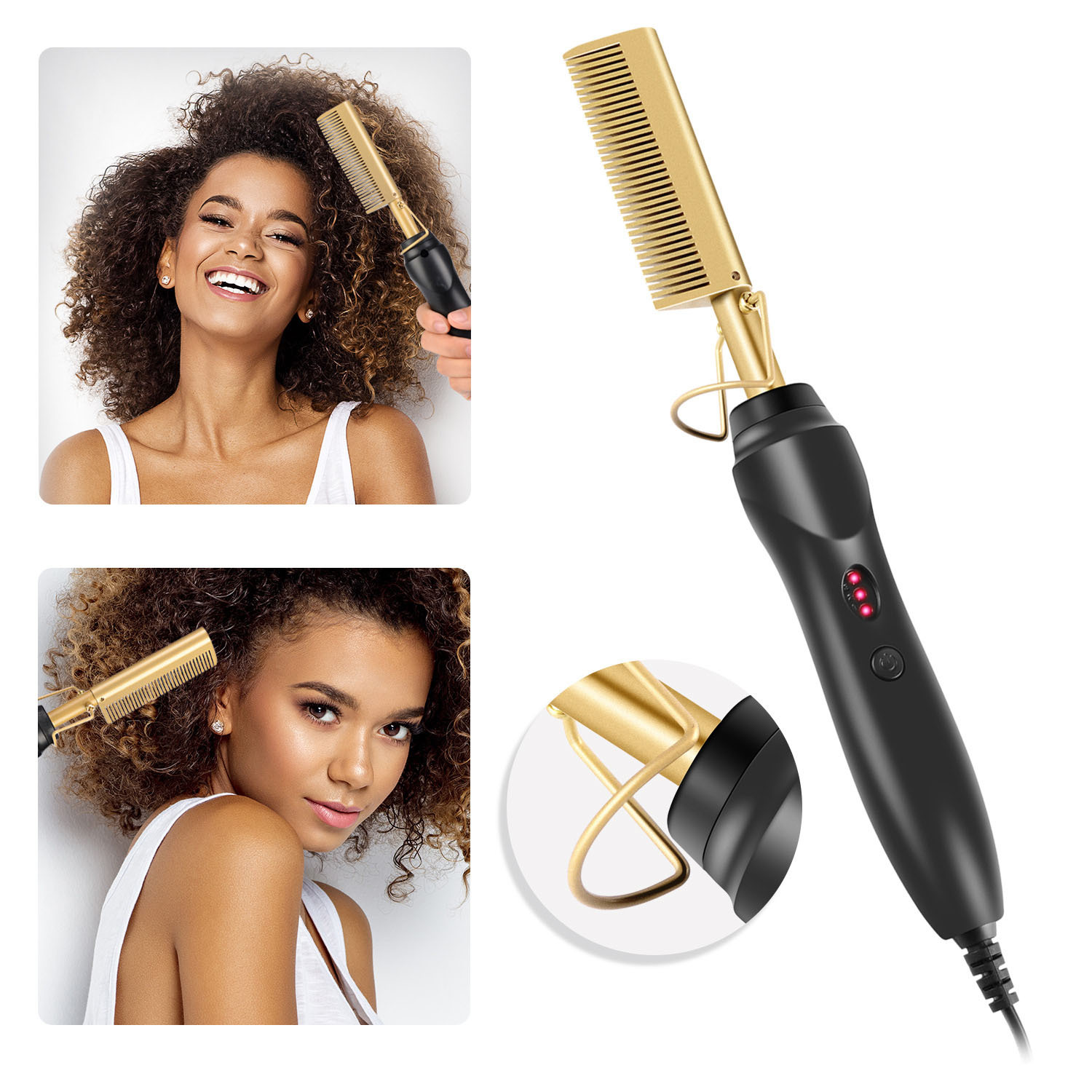 Copper Straightening Comb Electric Curling Iron photo 2