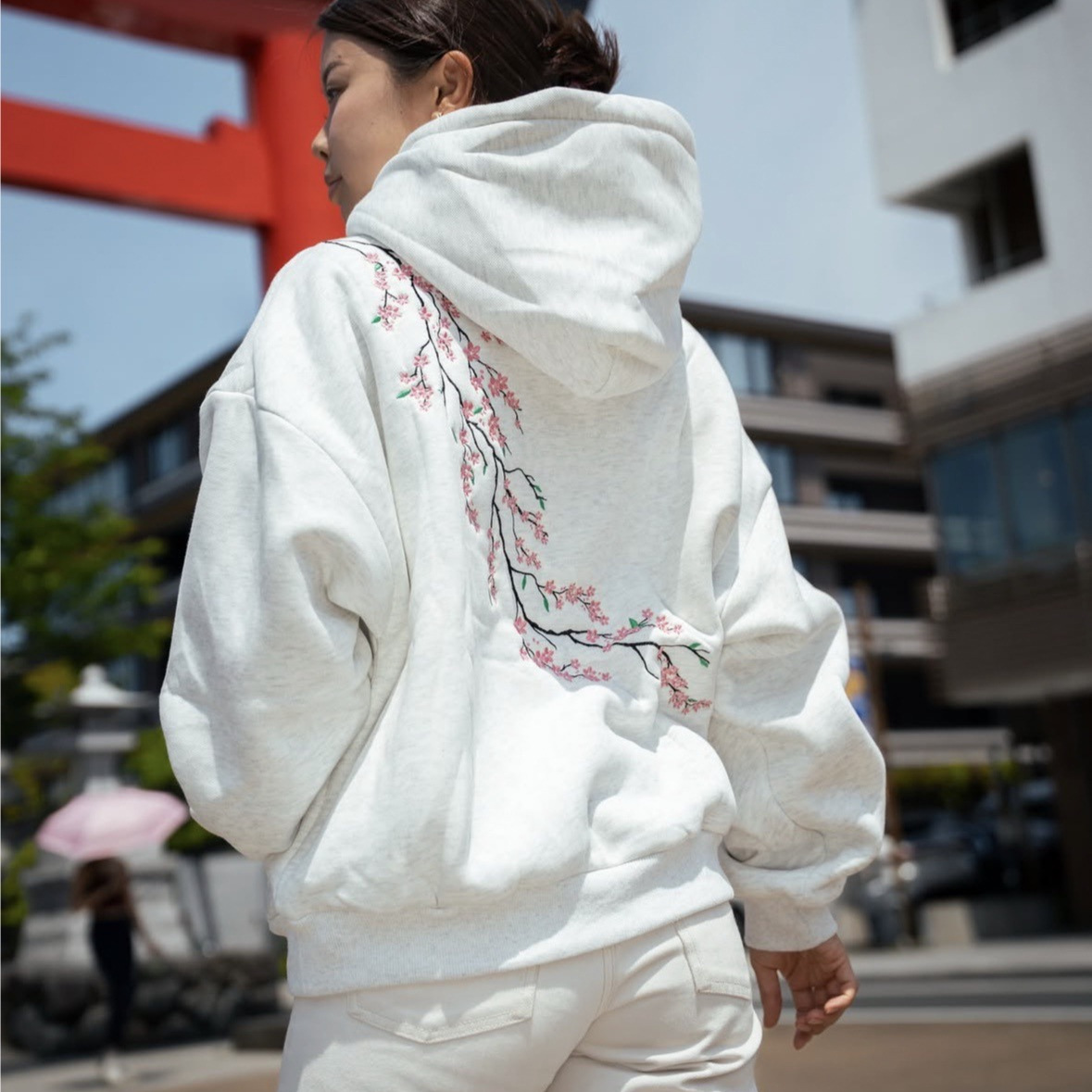 European And American Autumn And Winter Cherry Blossom Hooded Sweater Men And Women Street Hip Hop Retro photo 6