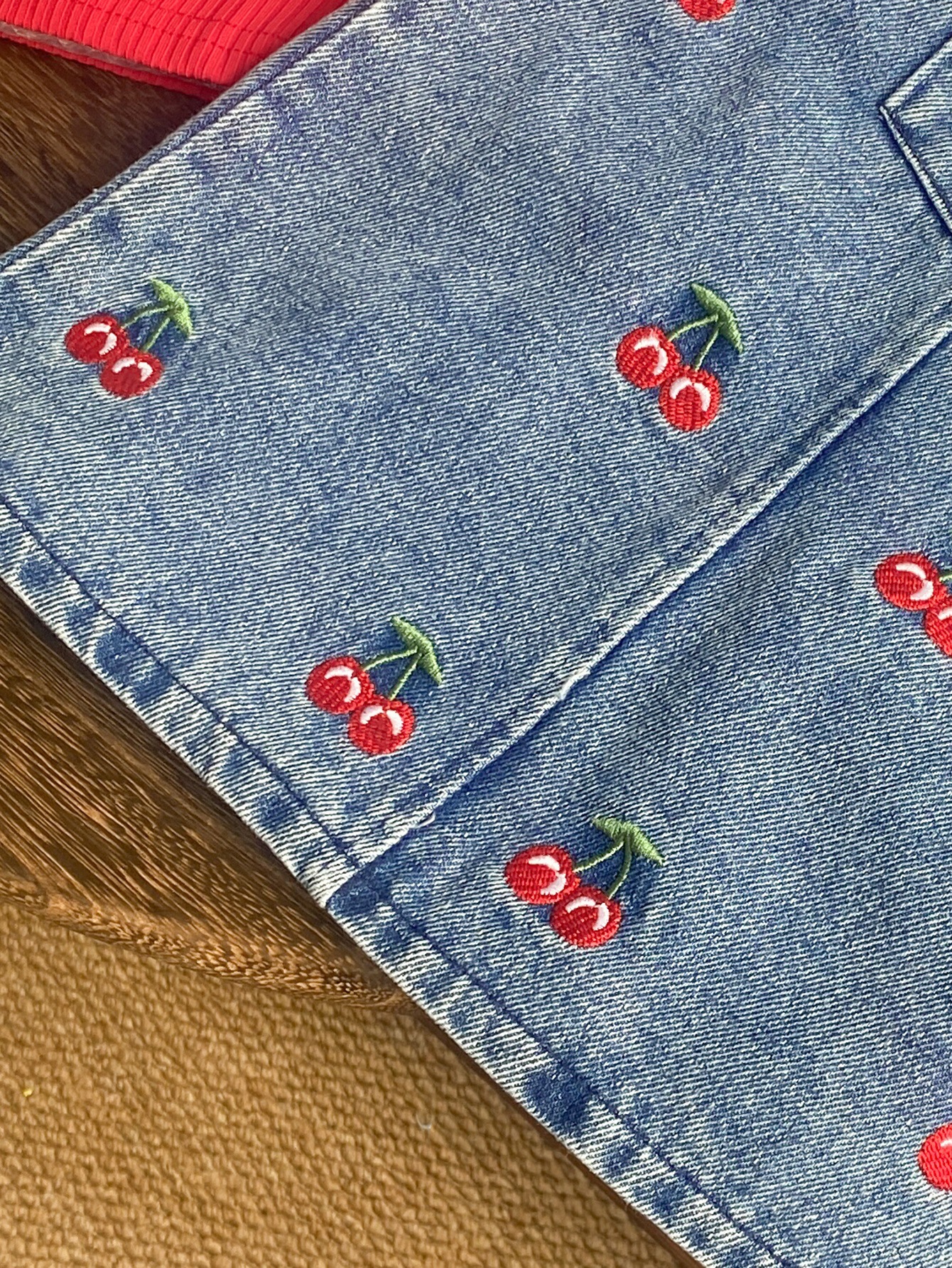 Baby Girl T-Shirt Denim Embroidered Suspender Dress Set photo 5