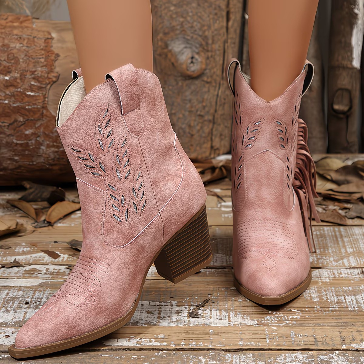 New Autumnwinter Western-style Cowboy Boots With A Pointed Toe And Chunky Heel photo 8