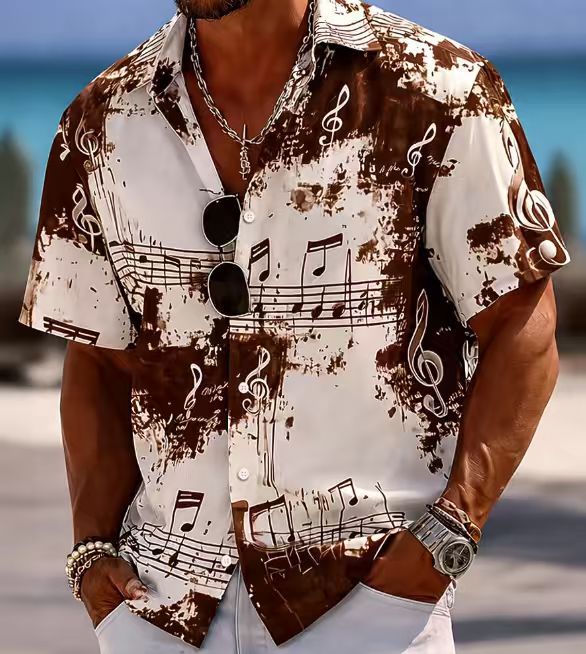 American-style Vintage Summer Ink-dye Tie-dye Print Short-sleeve Shirt photo 4