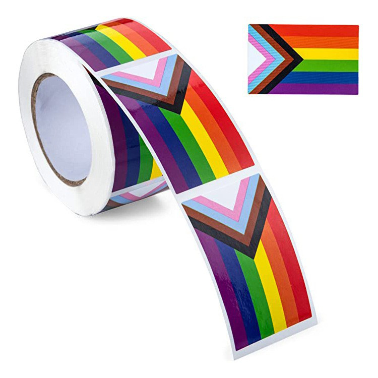 Square Rainbow Pattern Valentine's Day Label Sticker photo 3