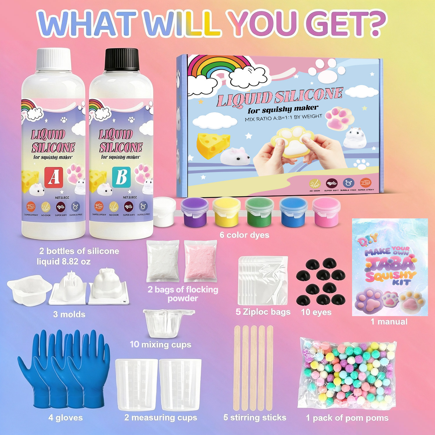 Creative DIY Hamster Cat Paw Silicone Squeeze Toy Set photo 6