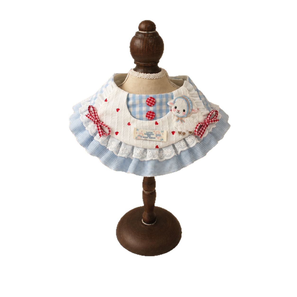 Bow-knot Lace Cute Lamb Pet Bib photo 3