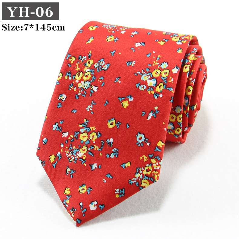 Korean-style Retro Hong Kong style Floral Casual Tie photo 8