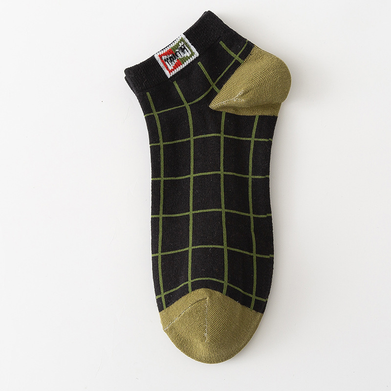 Mens Cotton Socks Plaid Pattern Low-cut All-season photo 6