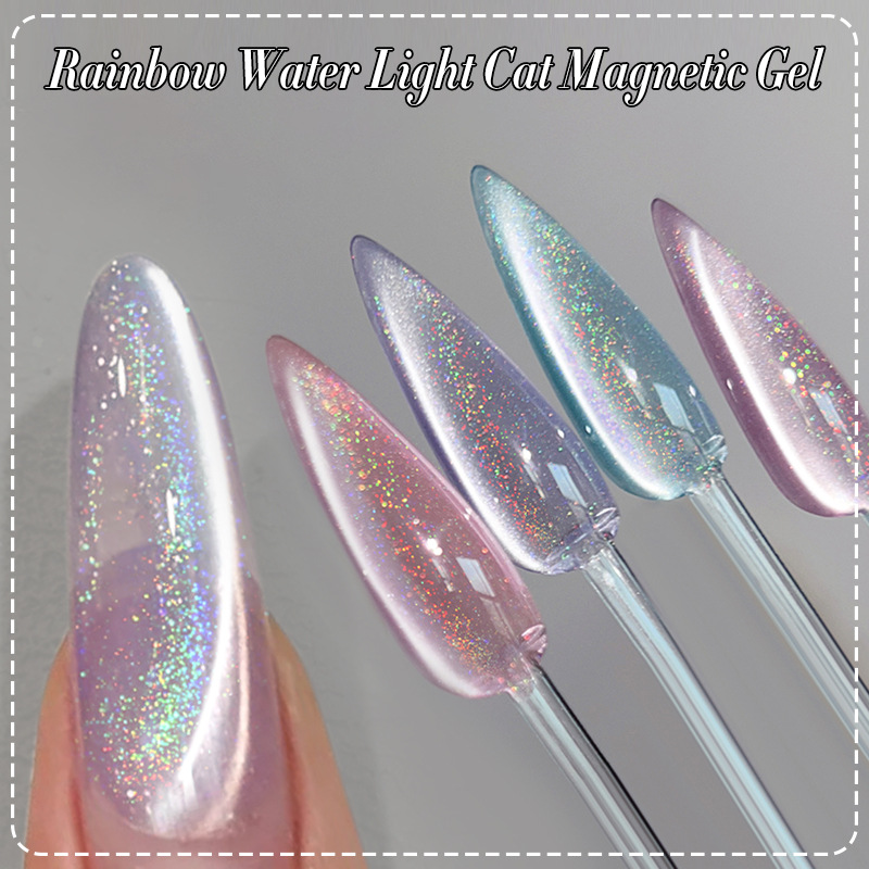 Fashionable Ice-clear Rainbow Cat-eye Gel Polish photo 2