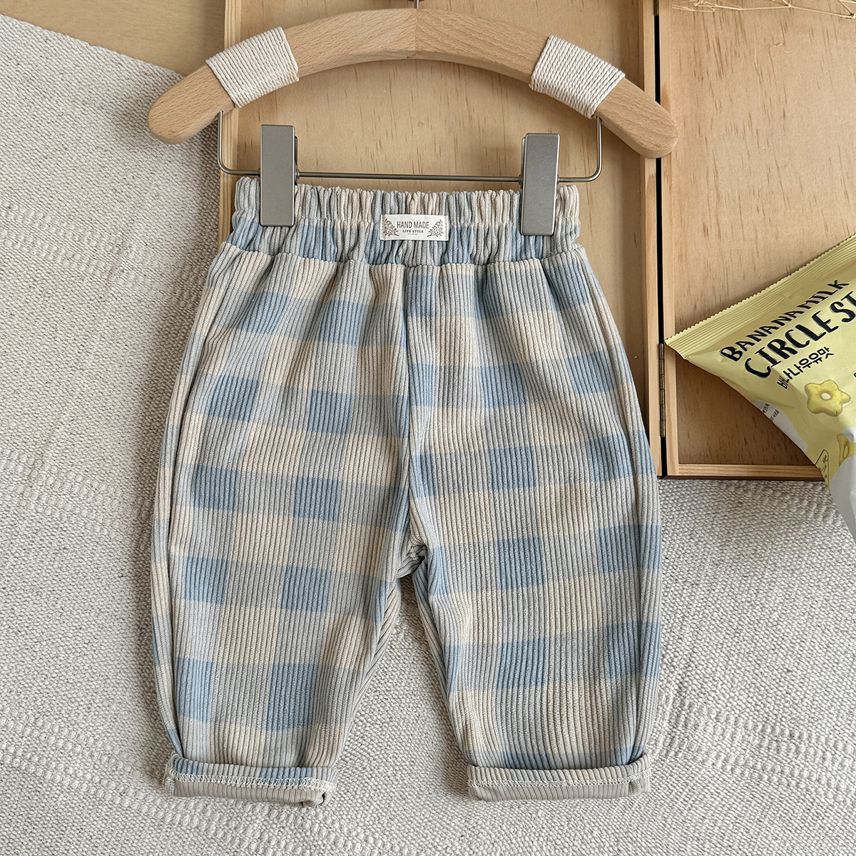 Girls Polka-dot Plaid Loose-fitting Carrot Pants photo 5