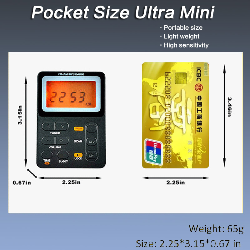Mini 600mAh Built In AMFMTF Card MP3 Stereo Pocket Radio photo 4