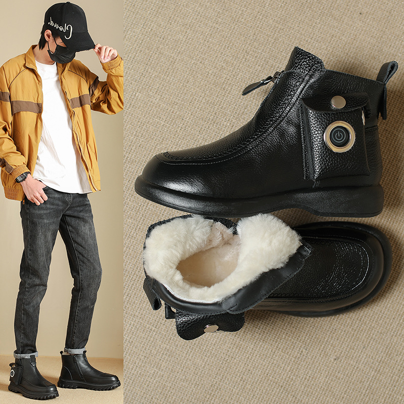 Mens Winter Thermal Charging Heated Boots Non-Slip And Waterproof For Snowy Conditions photo 1