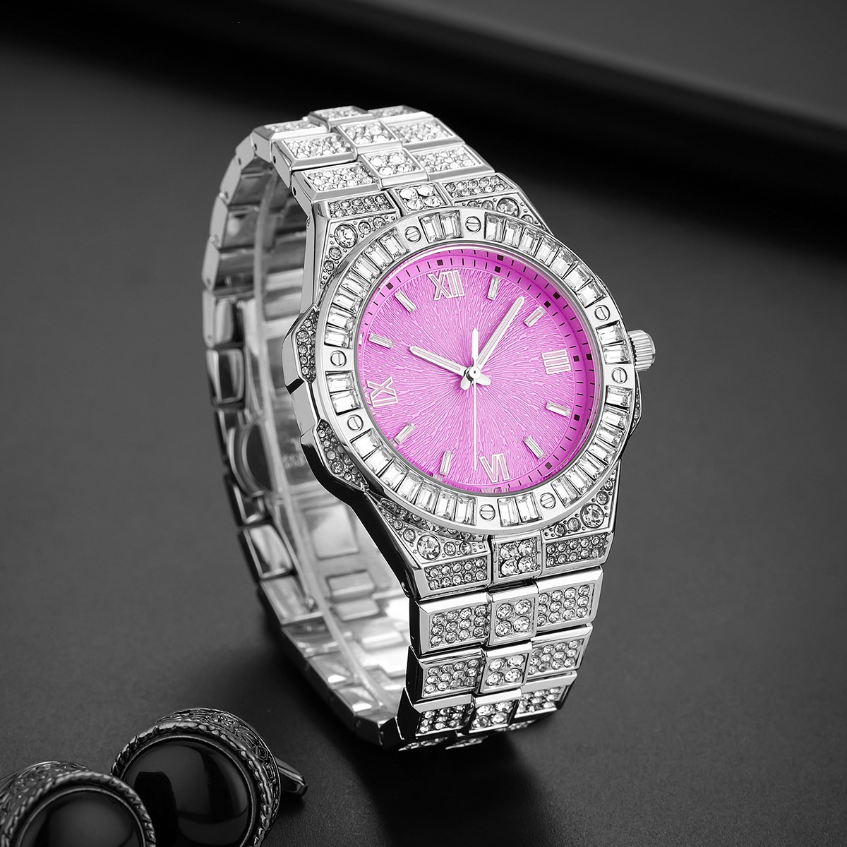 Full-diamond Watch Unisex Hip-hop Party Wristwatch photo 7
