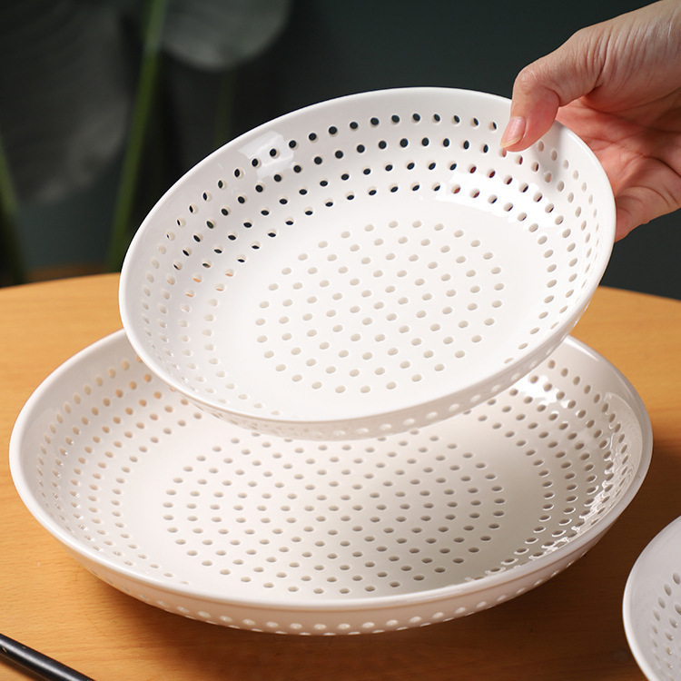 Round Perforated Steaming Tray Draining Tray Steamer Rack Fruit Plate photo 7