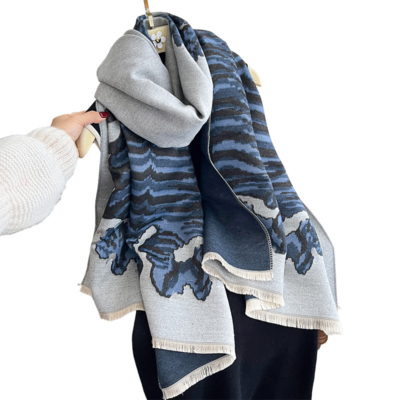 Double-sided Scarf Shawl Thick And Warm photo 5
