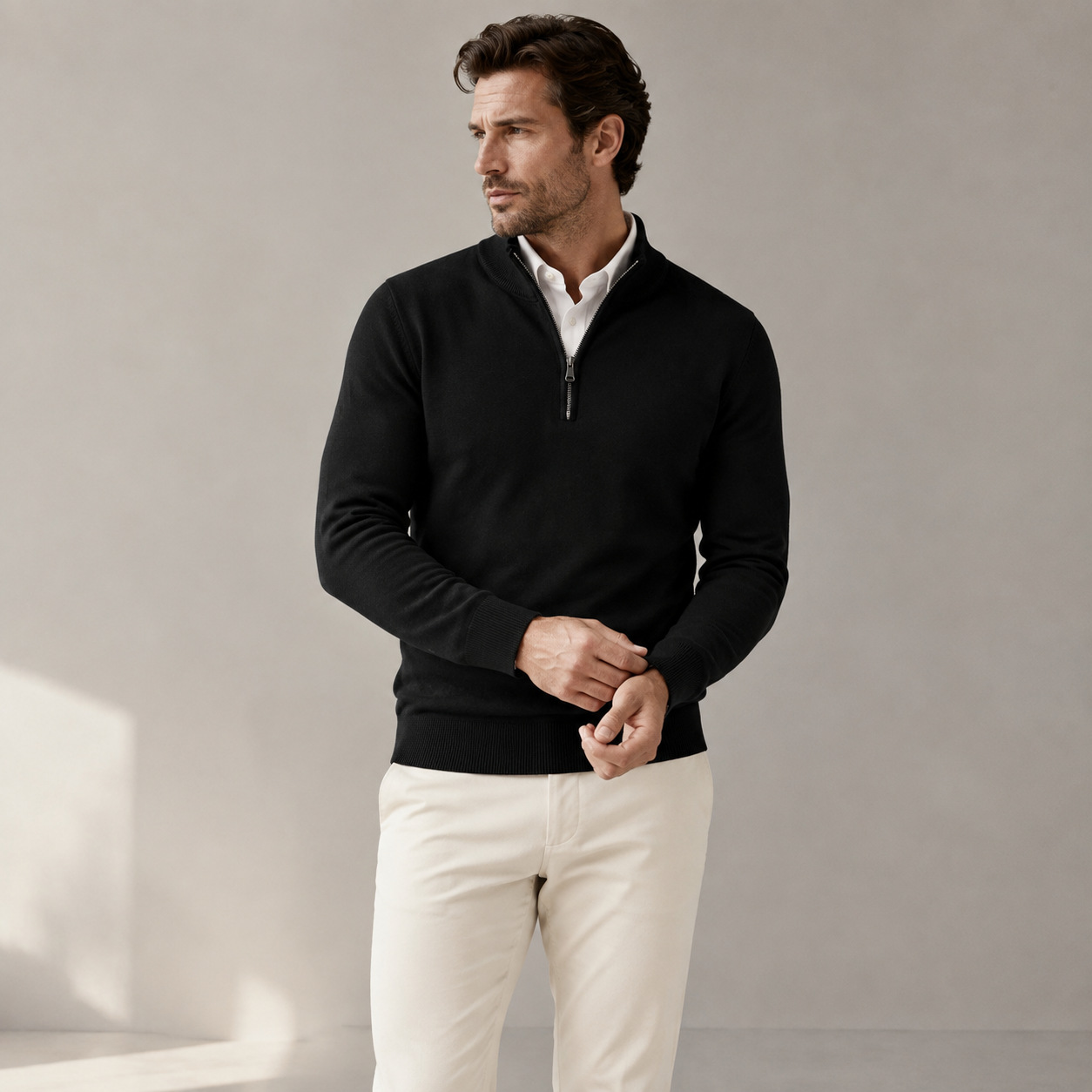 Men's Stand-Neck Knitted Casual Set photo 5