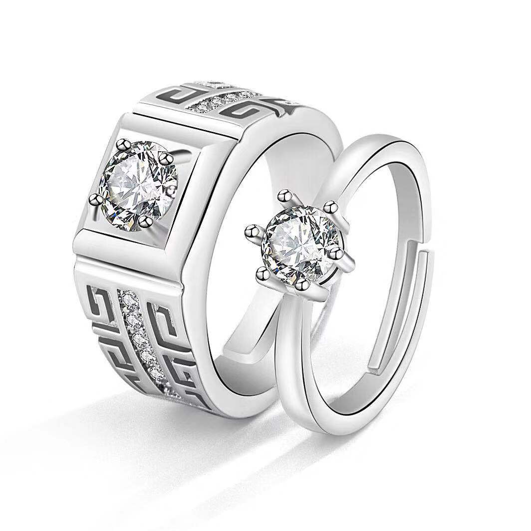 Moissanite Engagement Couple Couple Rings photo 3
