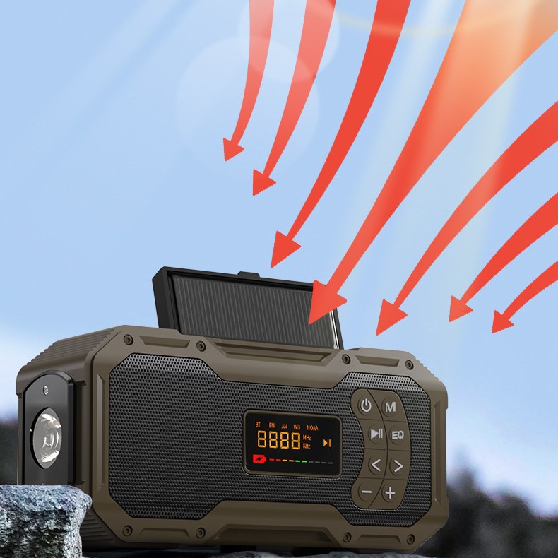 Multifunctional Solar-Powered Hand-Crank Charging Bluetooth Speaker Radio photo 3
