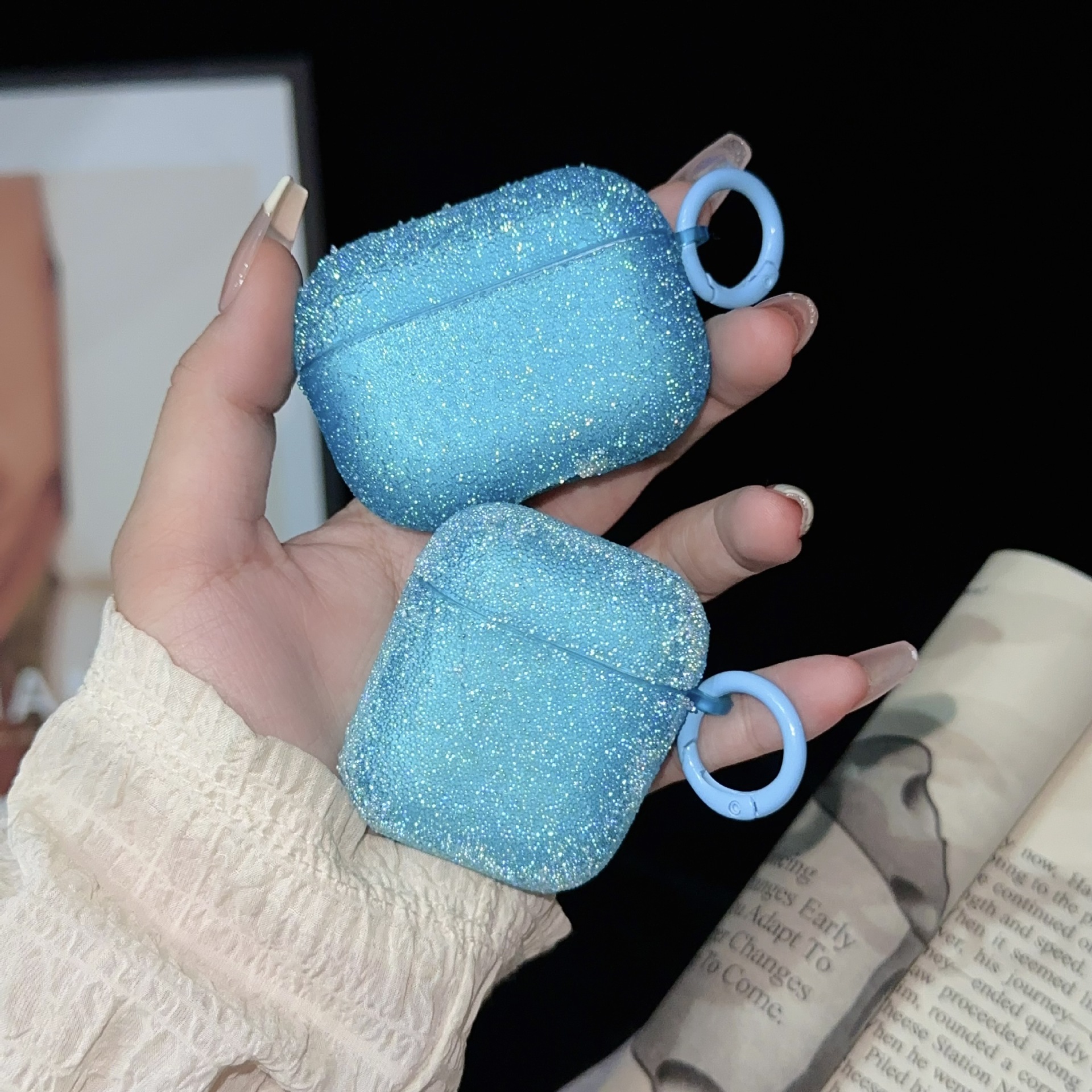 Fine Rhinestone Crystal Particle Bluetooth Headset Protective Cover Earphone Case photo 8