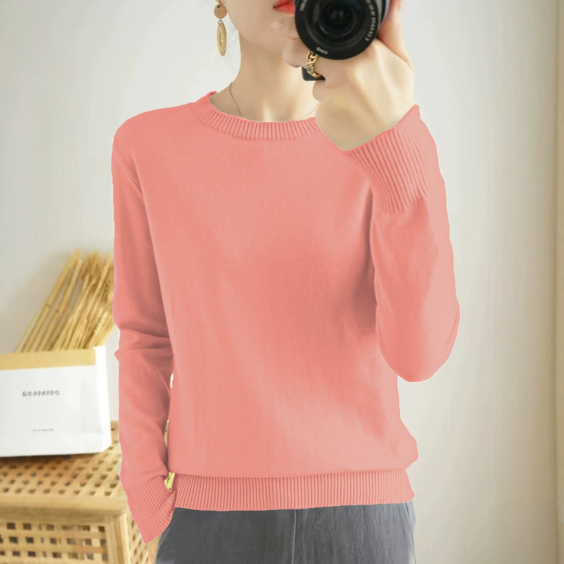 Women's Loose-fitting Versatile Long-sleeve Sweater photo 5