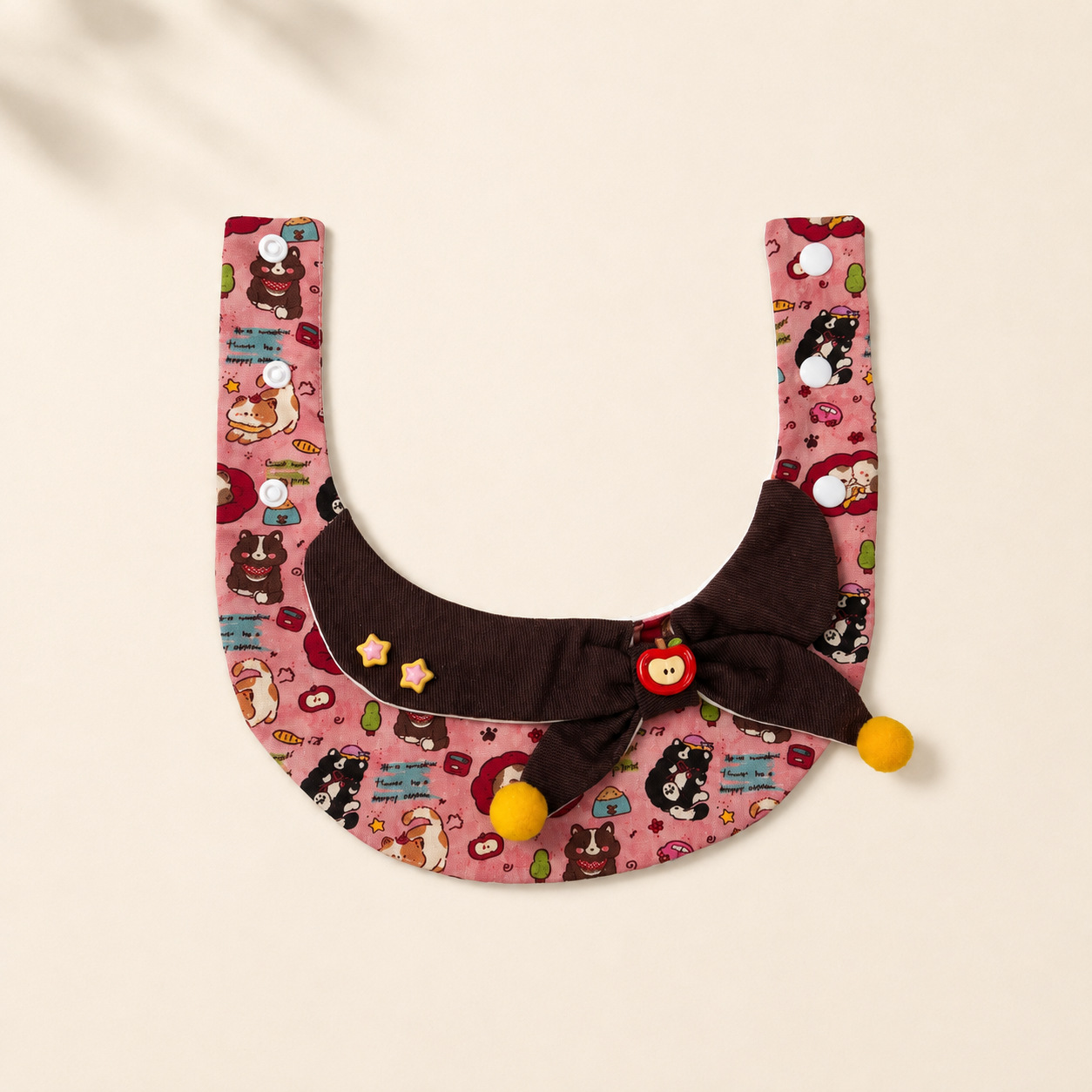 Cute Printed Large Bow-Knot Fur-Ball Cat And Dog Bib photo 4