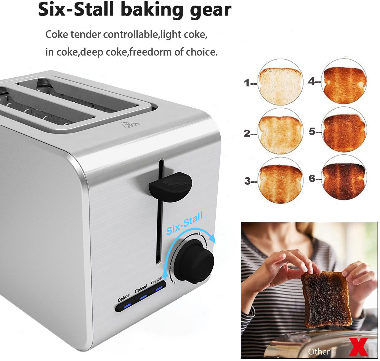 New Cross-border Toaster, Household Breakfast Maker Stainless Steel Toaster photo 3