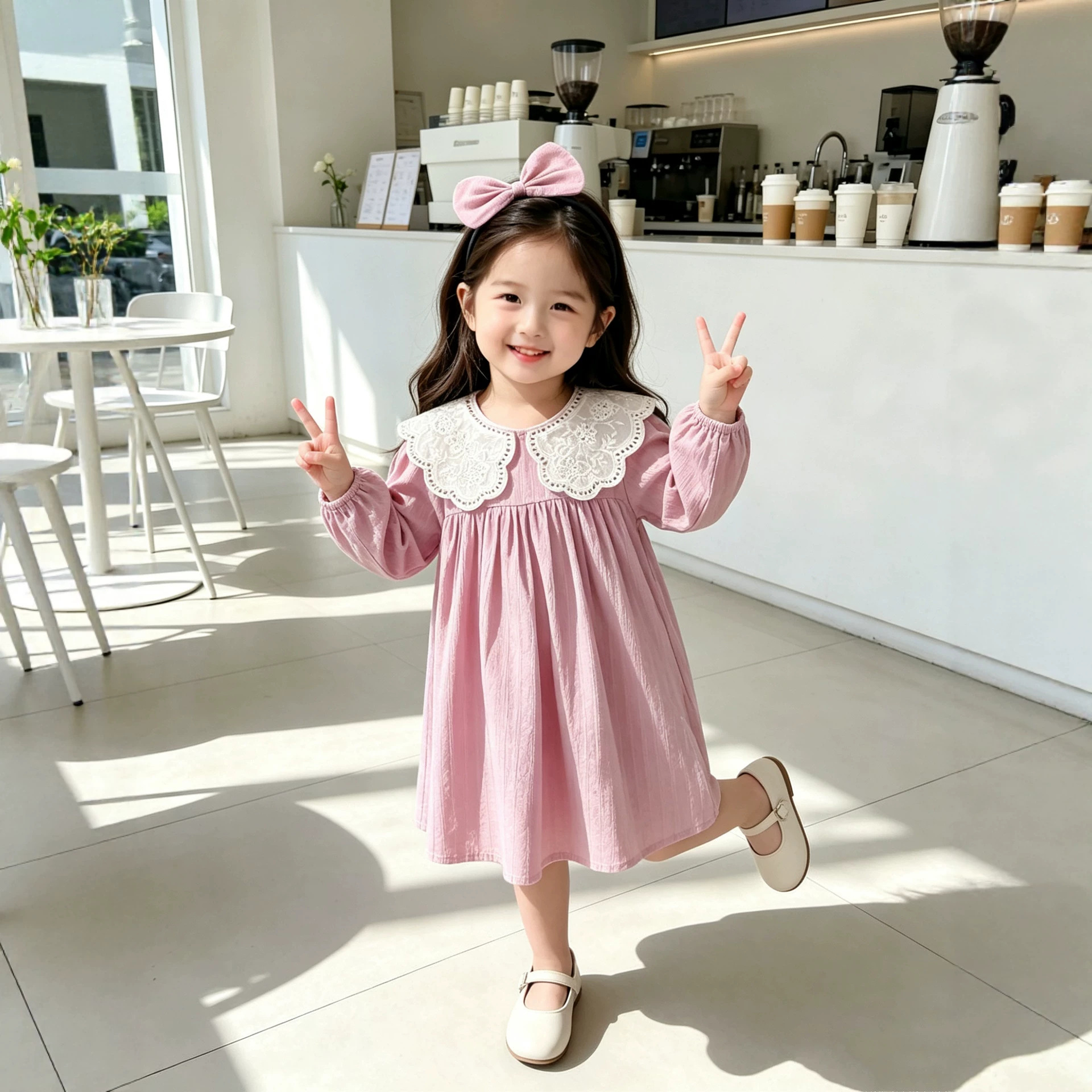 Girls' Long-sleeved Dress Without Hood photo 7