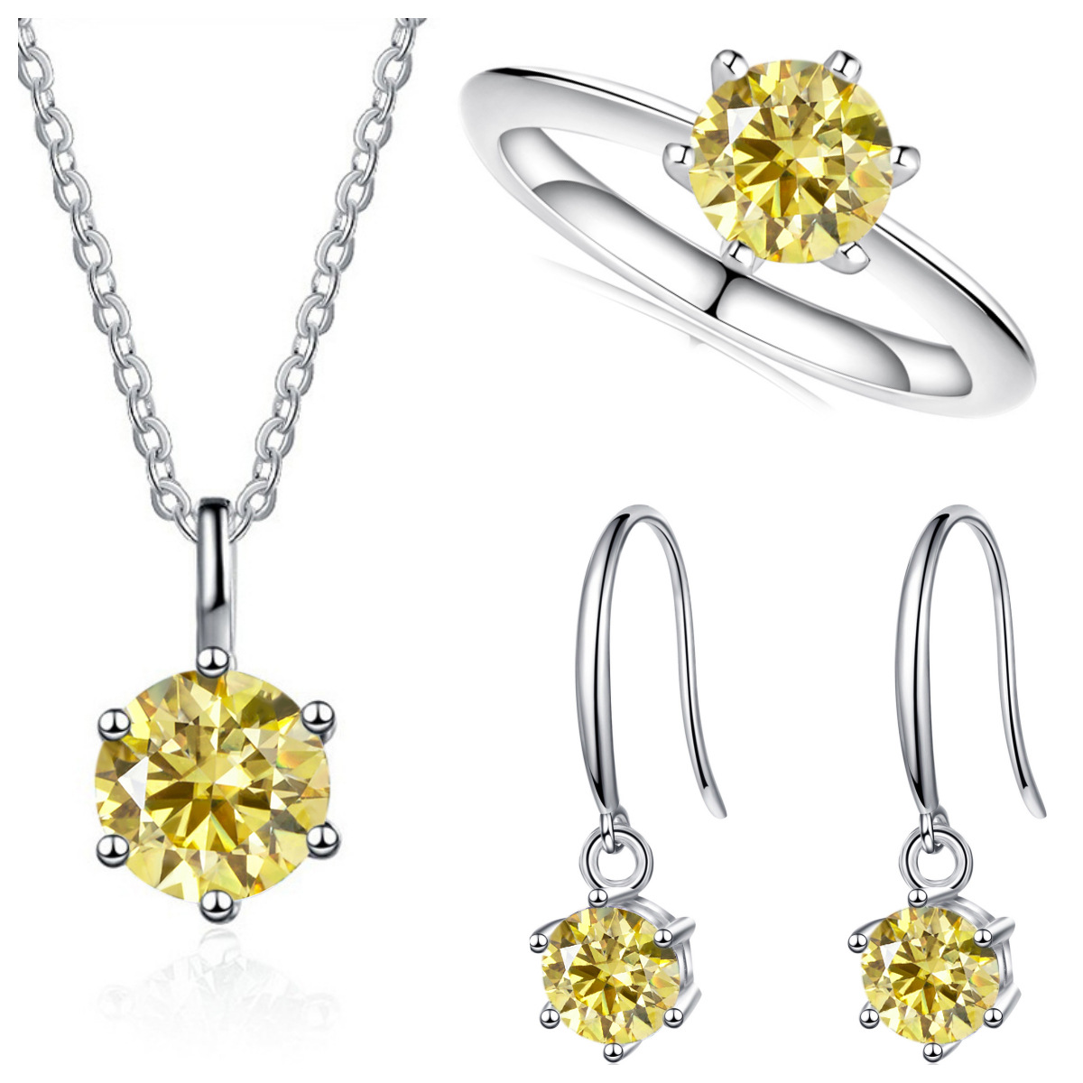 3-Carat Sterling Silver Moissanite Jewelry Set photo 8
