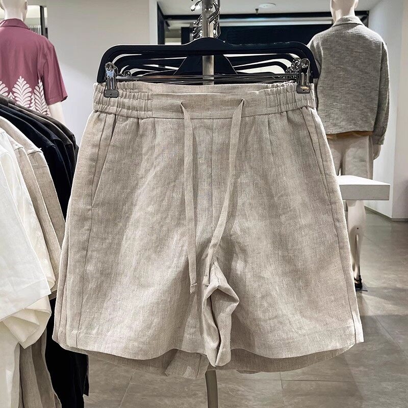 Elastic-waist Casual Loose-fit Linen Shorts photo 4
