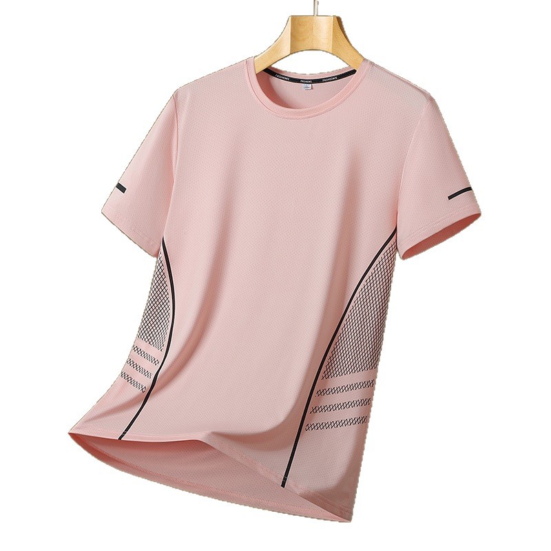 Ice-silk Quick-drying Mesh Breathable Printed Crew-neck Loose-fit T-shirt photo 4